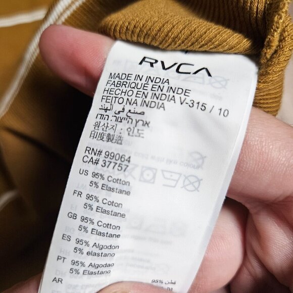 RVCA Donner Striped Ribbed Knit Dress Scoop Neck Zip Womens L‎ Cotton Blend NWT - Picture 6 of 11